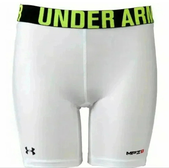 UNDER ARMOUR MPZ1 UA Strike-zone Slider shorts women's white #1228352 XL - Picture 1 of 10